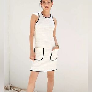 Maeve Patch-Pocket Mini Dress White Size L